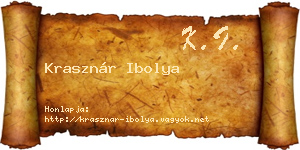 Krasznár Ibolya névjegykártya
